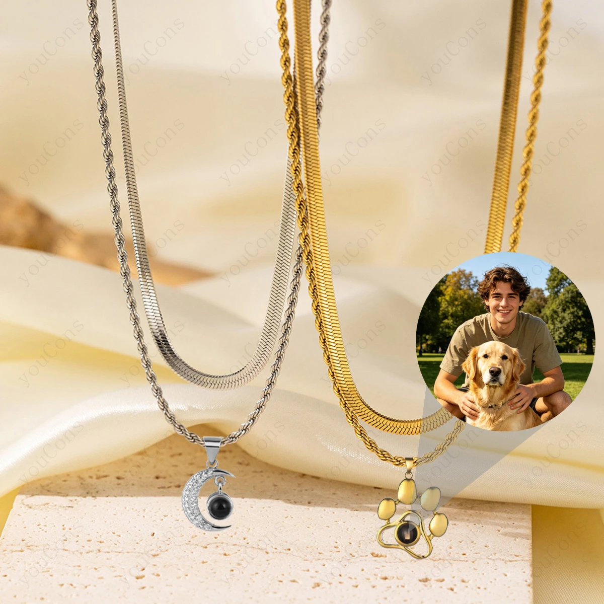 Color Picture Custom Projection Necklace Stainless Steel Double Layer Chain Valentine's Day Mother's Day Gift Multiple Styles
Color Picture Custom Projection Necklace Stainless Steel Double Layer Chain Valentine's Day Mother's Day Gift Multiple Styles