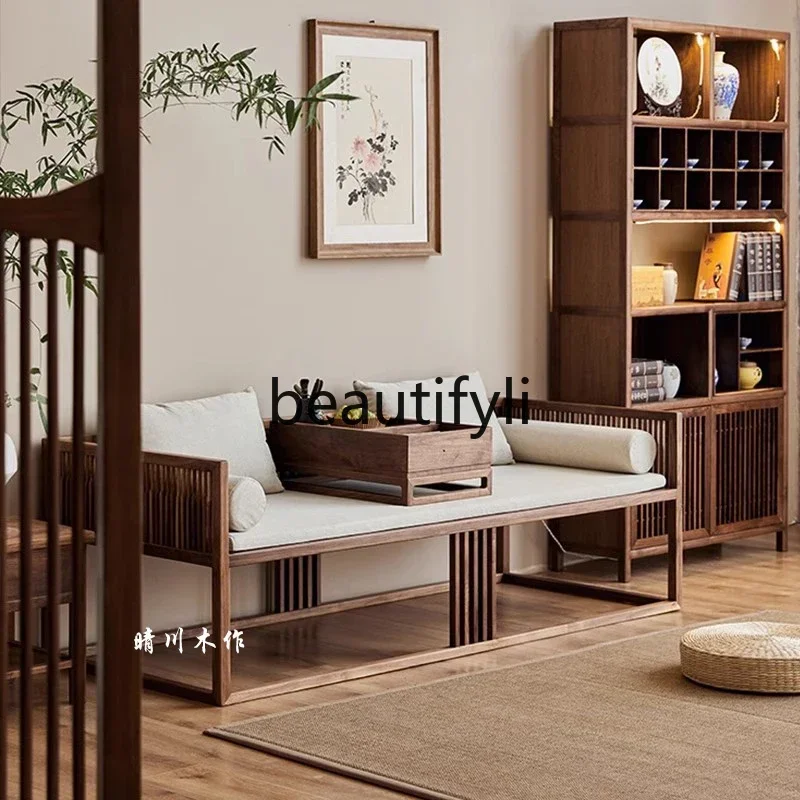 Cy56 a26 Black walnut Chinese Zen sofa combination Arhat couch living room solid wood bed modern simple black walnut bed
Cy56 a26 Black walnut Chinese Zen sofa combination Arhat couch living room solid wood bed modern simple black walnut bed