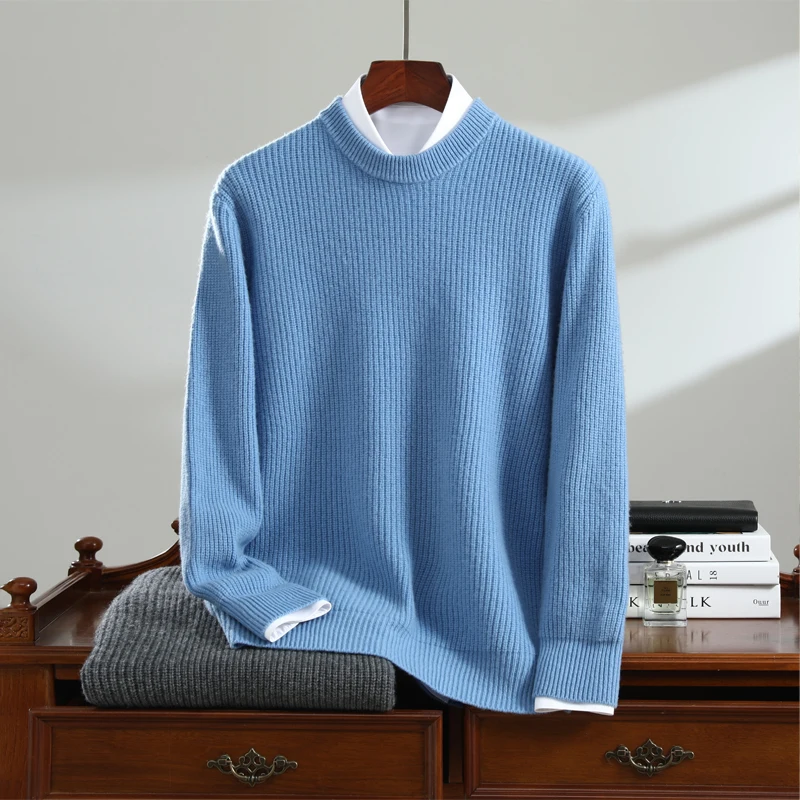 100% Wool Sweater Men's Thick Knitted Round Neck Sweater Pullover, 2024 Autumn/Winter Fashion Wool Top Basic Style
100% Wool Sweater Men's Thick Knitted Round Neck Sweater Pullover, 2024 Autumn/Winter Fashion Wool Top Basic Style