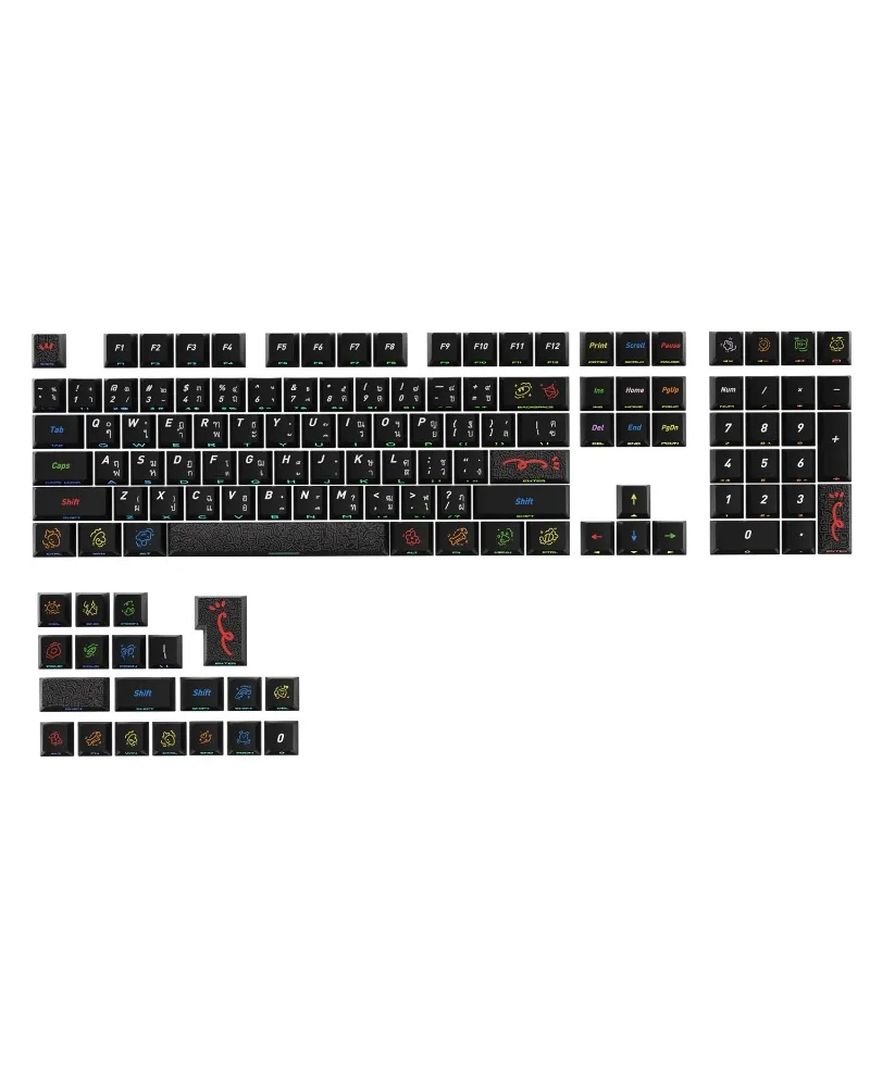 Colorful Street Art Graffiti Thai Keycaps Original Profile Five-sided Sublimation Anti-Oil Mechanical Keyboard Keycap Set
Colorful Street Art Graffiti Thai Keycaps Original Profile Five-sided Sublimation Anti-Oil Mechanical Keyboard Keycap Set