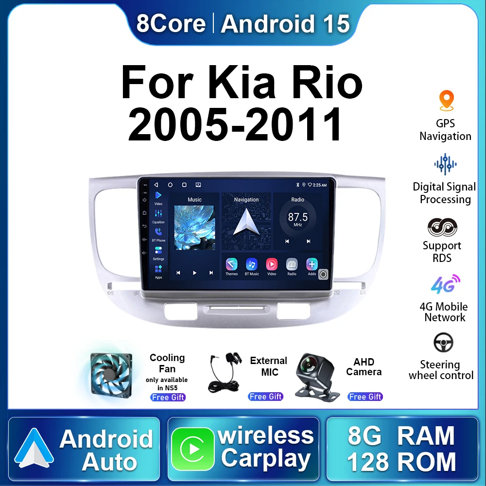 Car Radio For Kia RIO 2 2005 2006- 2011 Multimedia Player Navigation GPS Android 15 Auto Bluetooth5.0 CarPlay 8 Core DSP 4G WIfi
Car Radio For Kia RIO 2 2005 2006- 2011 Multimedia Player Navigation GPS Android 15 Auto Bluetooth5.0 CarPlay 8 Core DSP 4G WIfi
