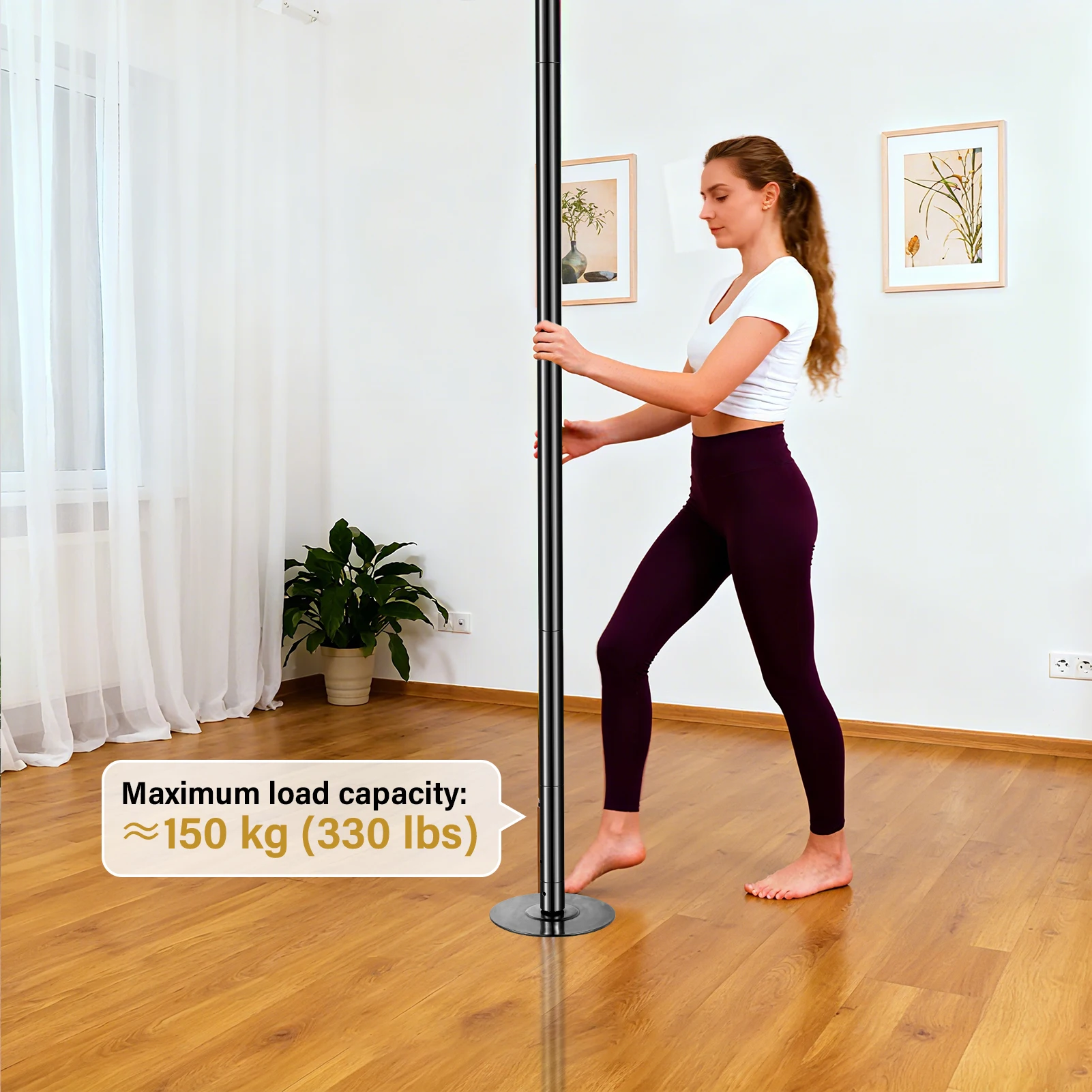 45mm Black Portable Dance Pole for Home, Heavy Duty Stripping Pole Adjustable Height 7.09ft to 9.17ft, Removable Fitness Pole with Rotating and Static Modes for Gym Club Studio Dance Equipment
45mm Black Portable Dance Pole for Home, Heavy Duty Stripping Pole Adjustable Height 7.09ft to 9.17ft, Removable Fitness Pole with Rotating and Static Modes for Gym Club Studio Dance Equipment