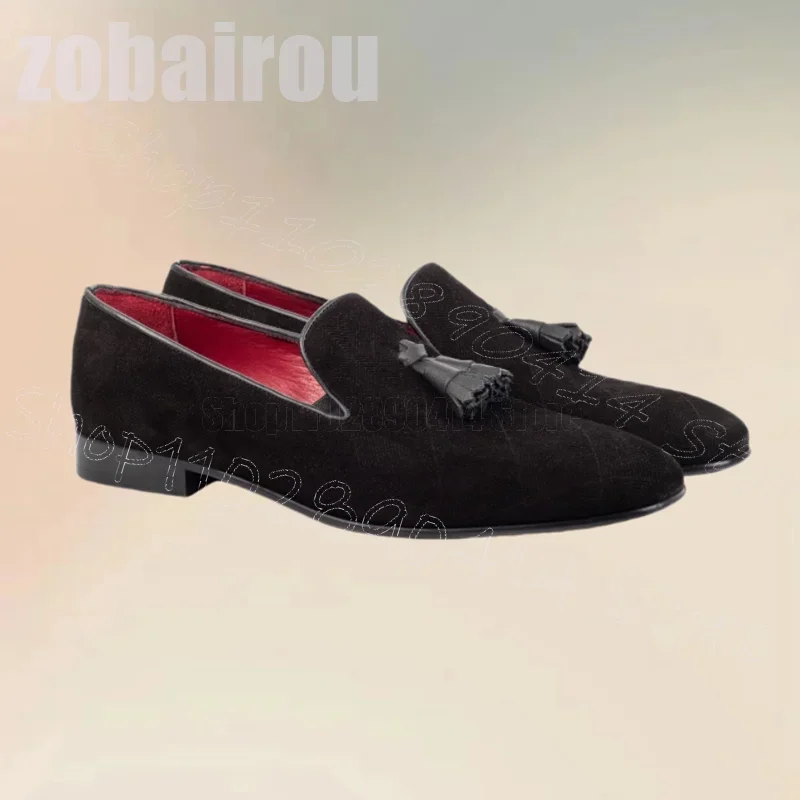 Black Leather Tassels Suede Low Top Loafers Fashion Slip On Men Shoes Luxurious Handmade Party Banquet Dating Men Casual Shoes
Black Leather Tassels Suede Low Top Loafers Fashion Slip On Men Shoes Luxurious Handmade Party Banquet Dating Men Casual Shoes