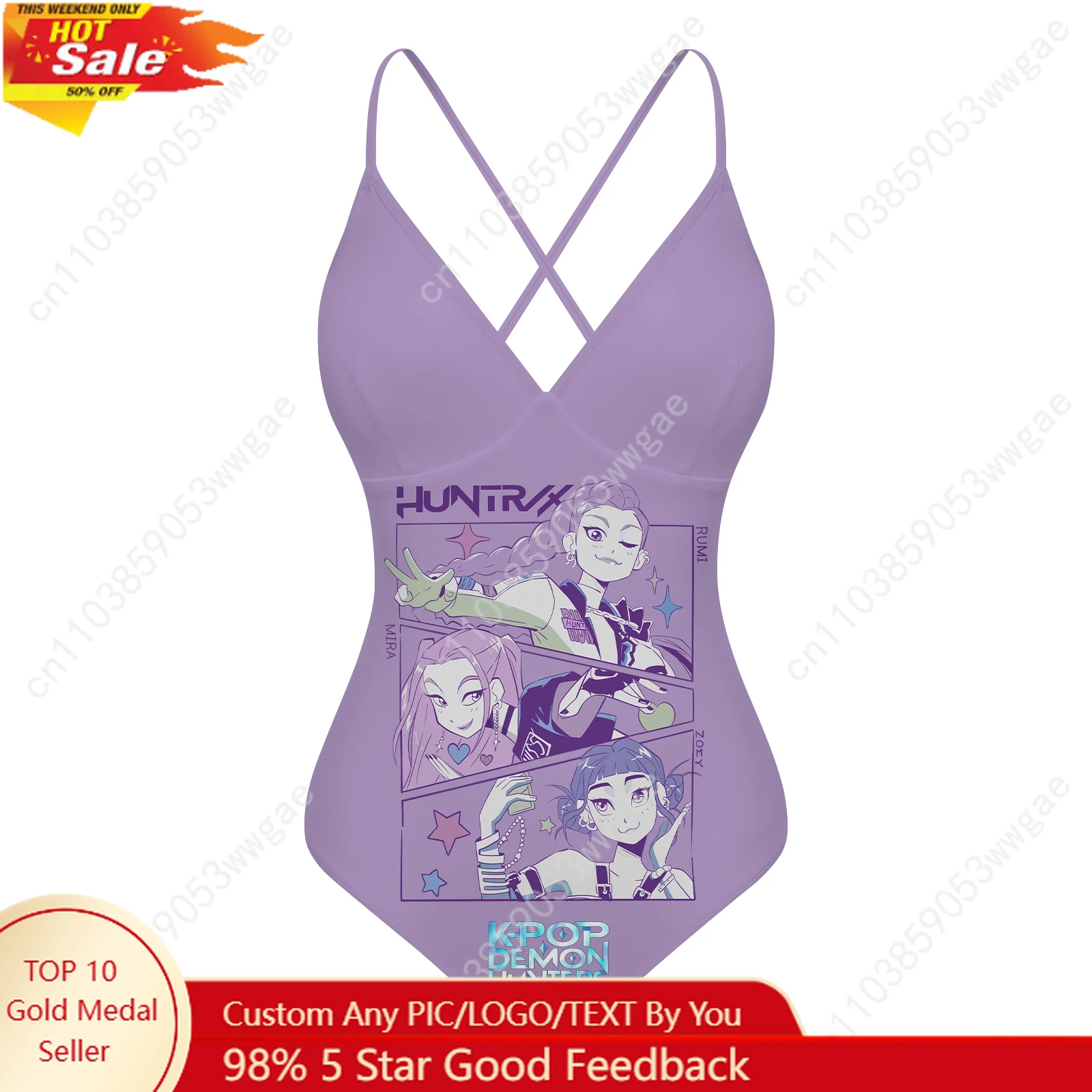 KPop Demon Hunters V-neck Halter Back Swimsuit Womens Bathing Suits Personalized Bikini Beach Sexy Swimwear Customized Beachwear
KPop Demon Hunters V-neck Halter Back Swimsuit Womens Bathing Suits Personalized Bikini Beach Sexy Swimwear Customized Beachwear