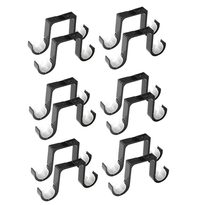 12Pcs Double Curtain Rod Brackets Ceiling Mount Supports Aluminum Alloy Black
12Pcs Double Curtain Rod Brackets Ceiling Mount Supports Aluminum Alloy Black
