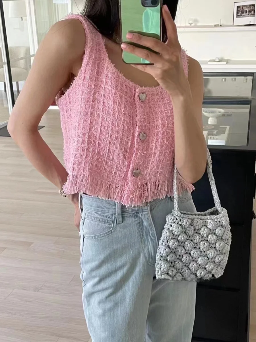 Шикарный твидовый жилет для женщин, универсальное ветровое пальто с кисточками Little Fraance, повседневное летнее пальто для поездок на работу, чистый цвет
Шикарный твидовый жилет для женщин, универсальное ветровое пальто с кисточками Little Fraance, повседневное летнее пальто для поездок на работу, чистый цвет