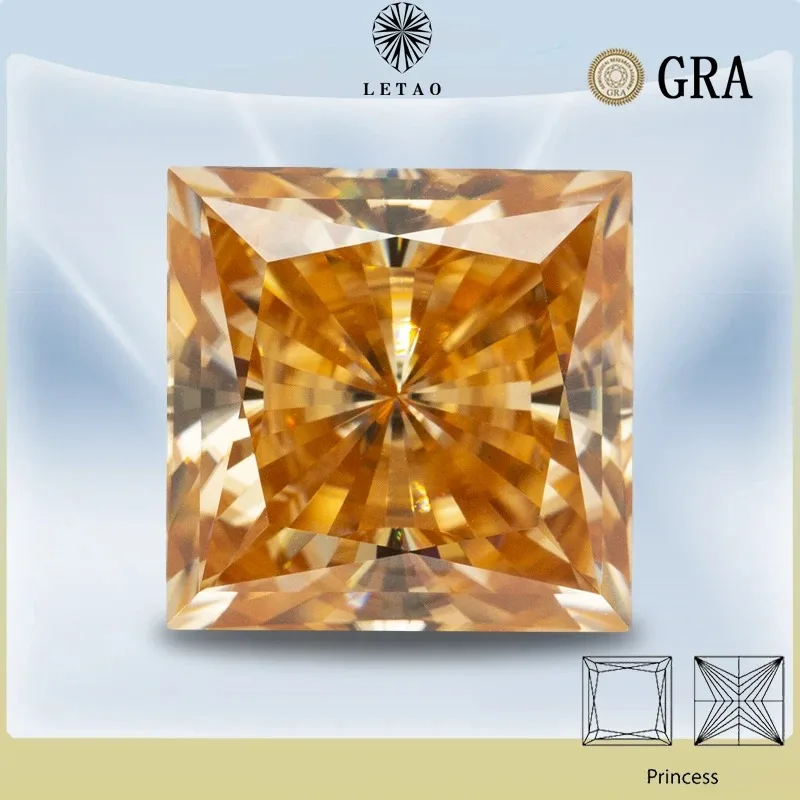 Moissanite Stone Princess Cut Champagne Natural Color Shiny Quality DIY Charms Ring Necklace Earrings Main Materials Certificate
Moissanite Stone Princess Cut Champagne Natural Color Shiny Quality DIY Charms Ring Necklace Earrings Main Materials Certificate