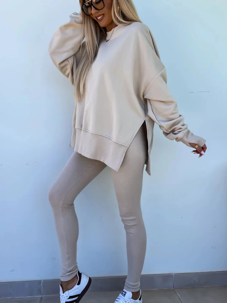 Весенние женские пуловеры с круглым вырезом и длинными рукавами, комплекты топов и брюк, удобные повседневные узкие брюки для йоги + свободные спортивные костюмы, наряды
Весенние женские пуловеры с круглым вырезом и длинными рукавами, комплекты топов и брюк, удобные повседневные узкие брюки для йоги + свободные спортивные костюмы, наряды