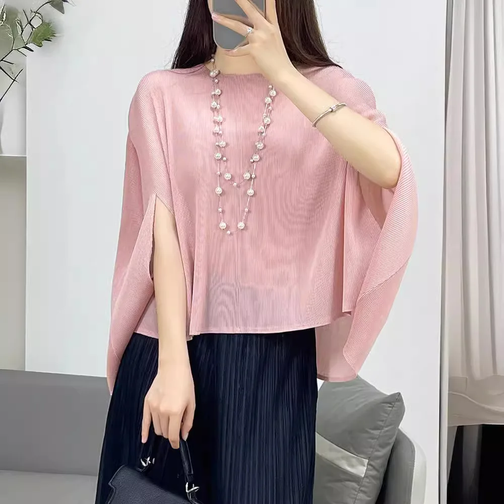 2024 New Summer Miyake Pleated Casual Design Short-sleeved T-shirt Women Loose and Versatile High-end Women's Short-sleeved Tops
2024 New Summer Miyake Pleated Casual Design Short-sleeved T-shirt Women Loose and Versatile High-end Women's Short-sleeved Tops