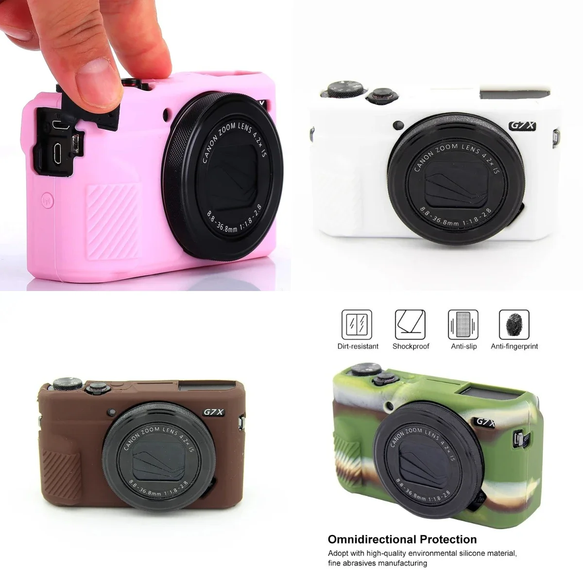 For Canon G7XII Mark 2 III G7X3 Mark 3, Compact Silicone Camera Cover Soft Silicone Armor Camera Bag Case
For Canon G7XII Mark 2 III G7X3 Mark 3, Compact Silicone Camera Cover Soft Silicone Armor Camera Bag Case
