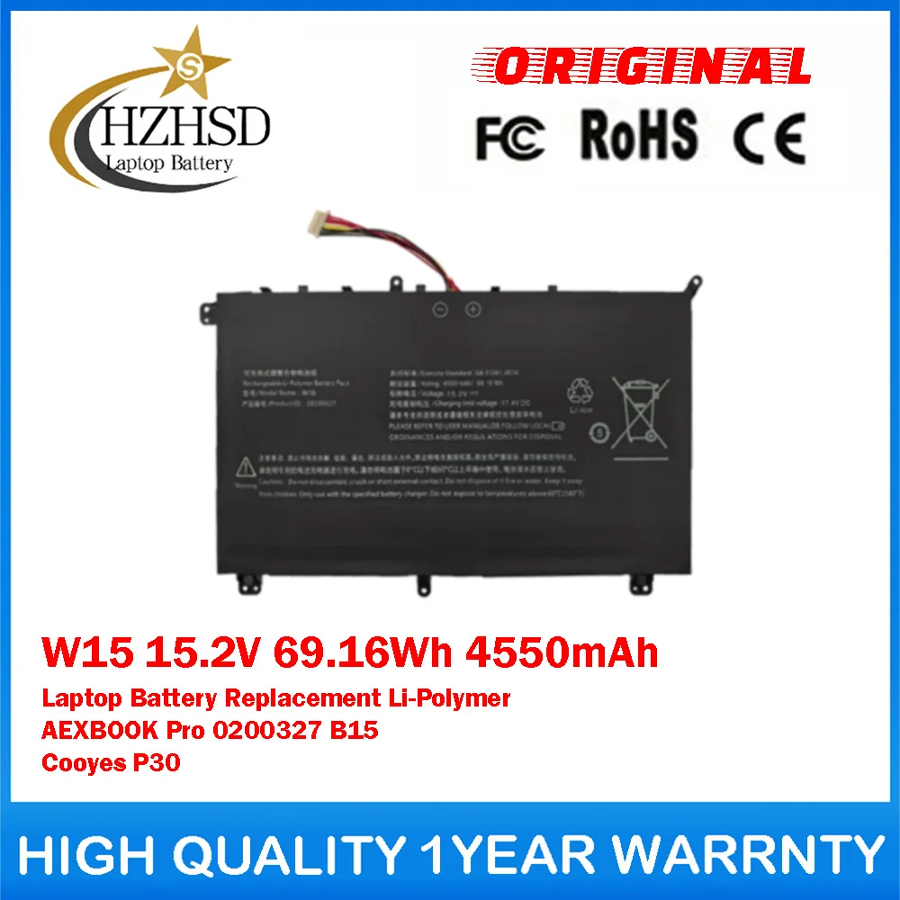 W15 15.2V 69.16Wh 4550mAh Genuine Original Laptop Battery Replacement Li-Polymer For AIERXUAN AEXBOOK Pro 0200327 B15 Cooyes P30
W15 15.2V 69.16Wh 4550mAh Genuine Original Laptop Battery Replacement Li-Polymer For AIERXUAN AEXBOOK Pro 0200327 B15 Cooyes P30