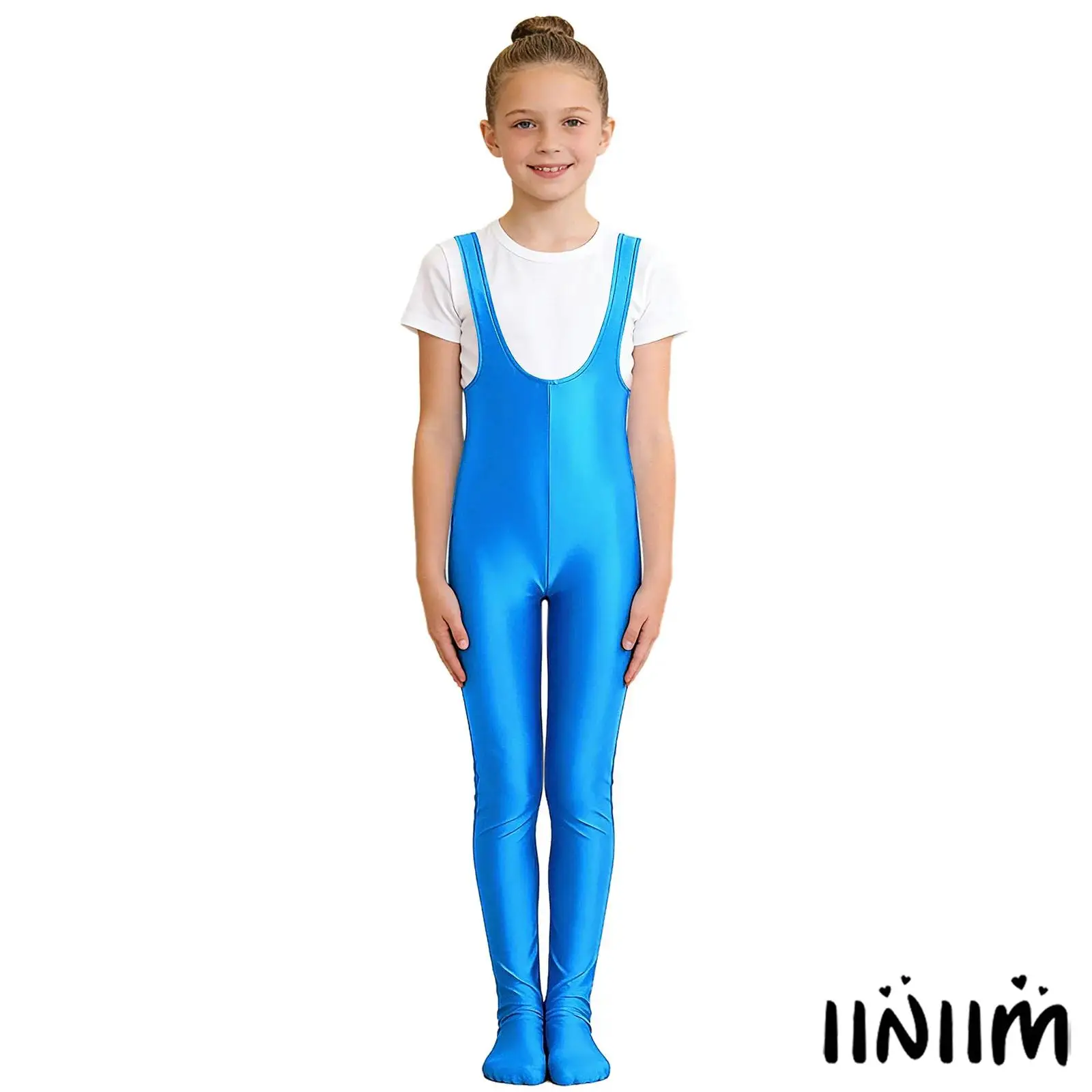 Kids Girls Glossy Gymnastics Footed Jumpsuit Deep U-Neck Sleeveless Bodysuit Figure Skating Dancewear for Yoga Dance Exercise
Kids Girls Glossy Gymnastics Footed Jumpsuit Deep U-Neck Sleeveless Bodysuit Figure Skating Dancewear for Yoga Dance Exercise