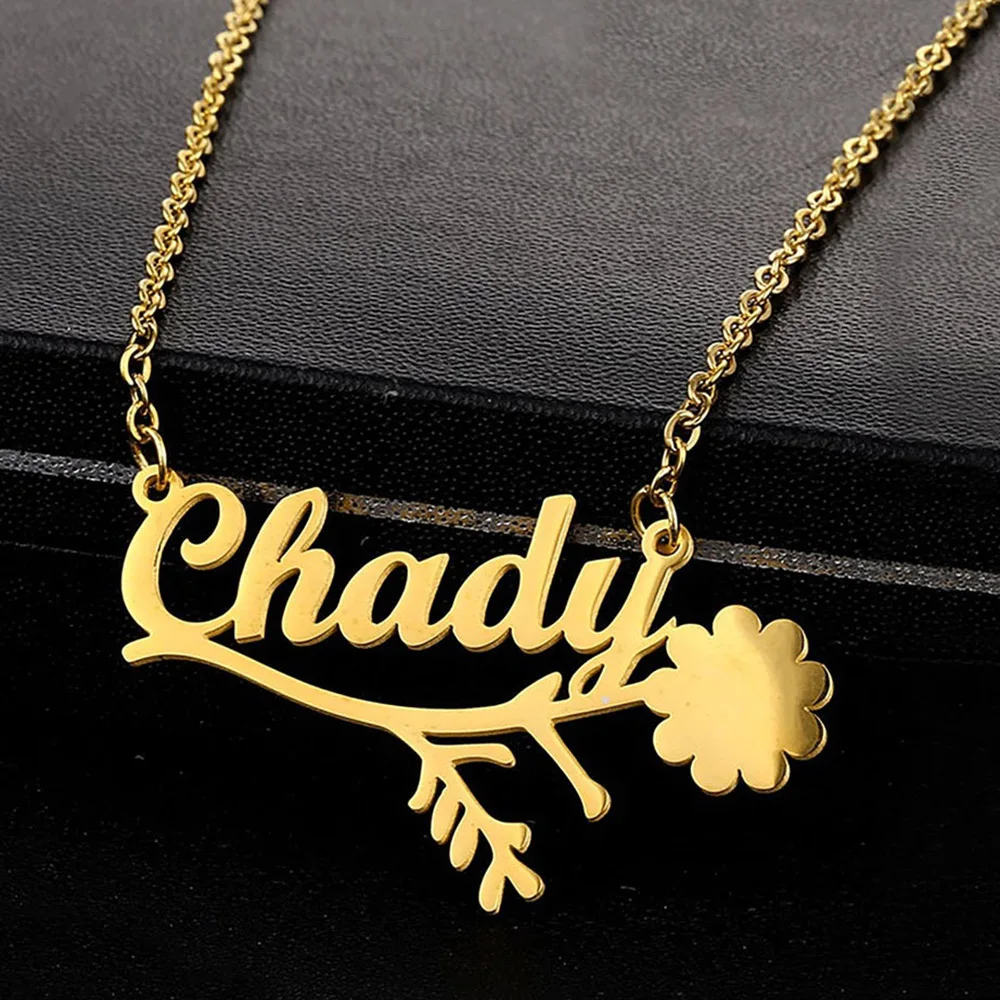 Customized Name Necklace Flower Personalized Nameplate Pendant Stainless Steel Jewelry For Woman Anniversary Gift
Customized Name Necklace Flower Personalized Nameplate Pendant Stainless Steel Jewelry For Woman Anniversary Gift