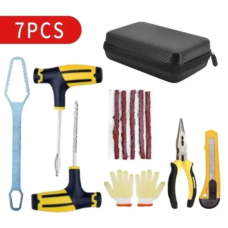 Car Tire Repair Tool Tire Repair Kit Studding Tool for Auto Bike Tubeless Tire Tyre Puncture Plug Garage Tools with Rubber Strip
Car Tire Repair Tool Tire Repair Kit Studding Tool for Auto Bike Tubeless Tire Tyre Puncture Plug Garage Tools with Rubber Strip