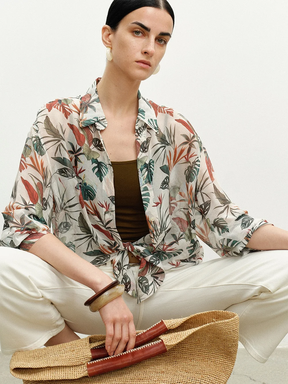 Mannala Palm Summer 6A Grade Silk Birch Leaf Print Loose Island Shirt Women's Casual Style Breathable Long Sleeve
Mannala Palm Summer 6A Grade Silk Birch Leaf Print Loose Island Shirt Women's Casual Style Breathable Long Sleeve