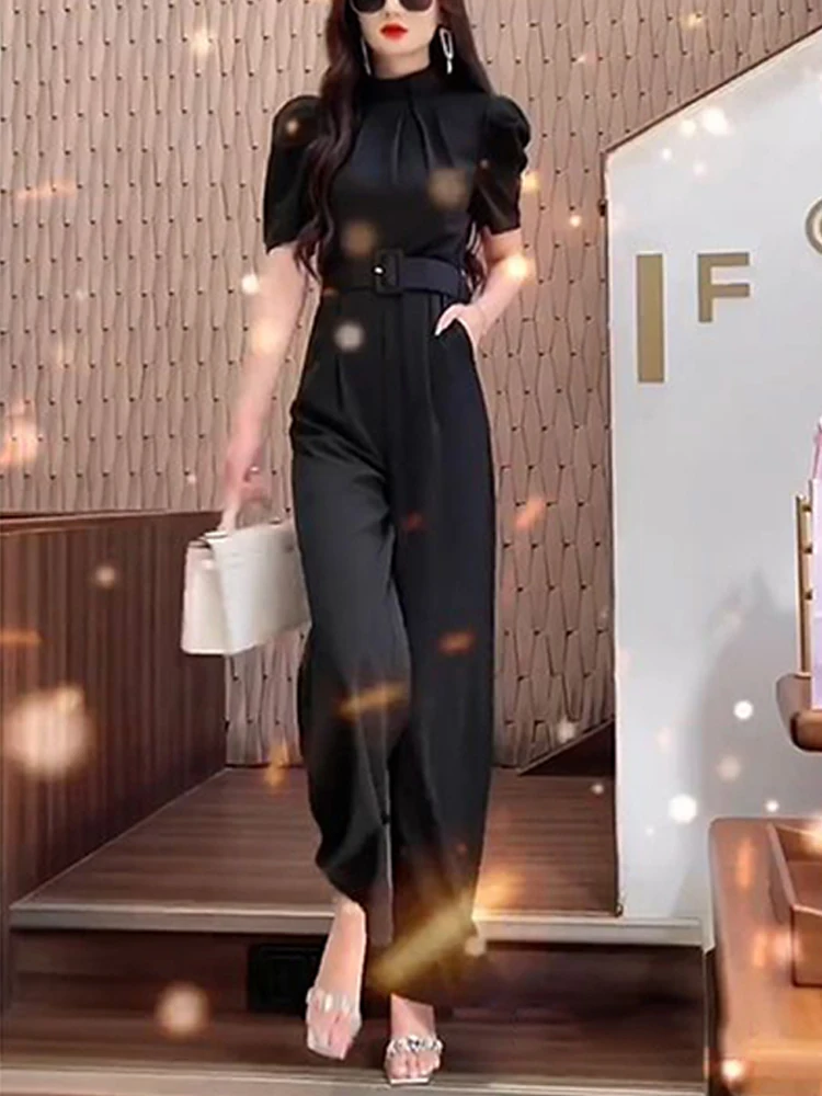 Ele Bla-Piece Pantsuit for Women High Waist Wide Leg Commute Sle Casual Pants High Waist Slimming Design
Ele Bla-Piece Pantsuit for Women High Waist Wide Leg Commute Sle Casual Pants High Waist Slimming Design