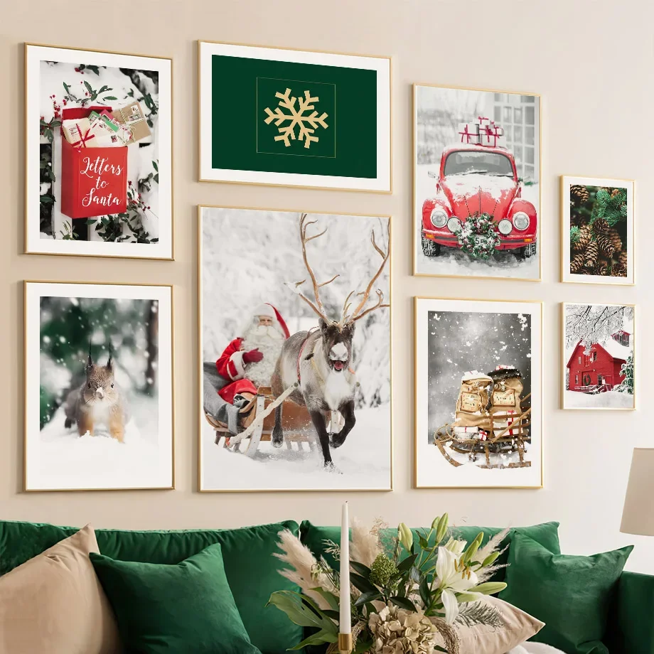 Christmas Squirrel Car Pinecone Snowflake Wall Art Posters Print Nordic Landscape Pictures For Living Room Decor Canvas Painting
Christmas Squirrel Car Pinecone Snowflake Wall Art Posters Print Nordic Landscape Pictures For Living Room Decor Canvas Painting