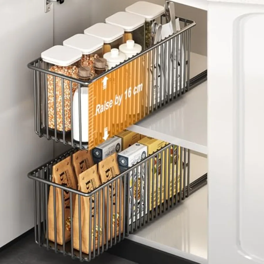 Pull Out Cabinet Organizer, 2 Pack No Drill Slide Out Drawers for Kitchen Cabinets, Heavy-Duty Metal Sliding Drawer Shelf, Kitc
Pull Out Cabinet Organizer, 2 Pack No Drill Slide Out Drawers for Kitchen Cabinets, Heavy-Duty Metal Sliding Drawer Shelf, Kitc