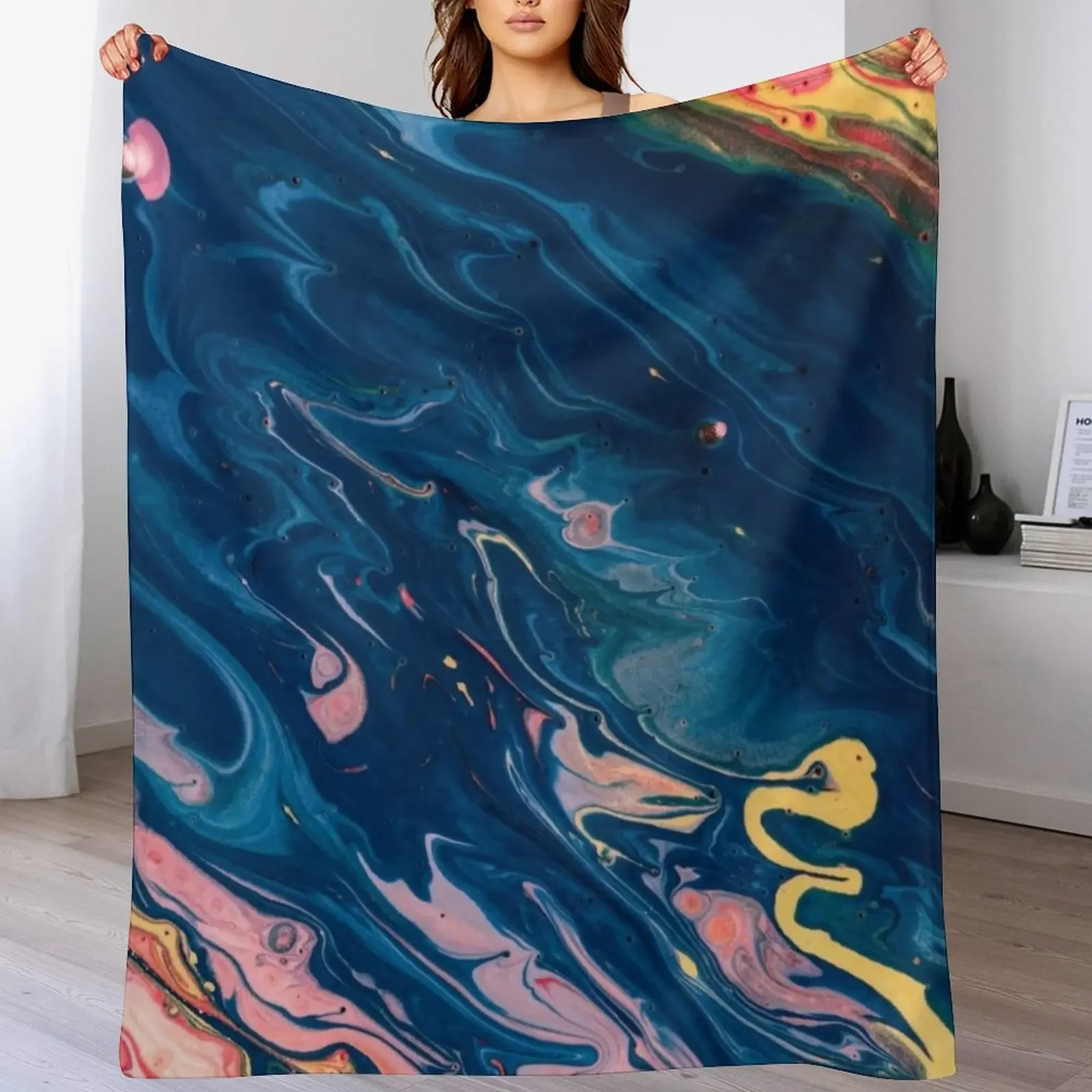Marble Swirls of Dark Blue Pink Red and Yellow Abstract Pattern Throw Blanket Thin Soft Blanket for Summer Night Sleeping
Marble Swirls of Dark Blue Pink Red and Yellow Abstract Pattern Throw Blanket Thin Soft Blanket for Summer Night Sleeping