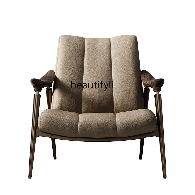Black Walnut Leisure Chair First Layer Cowhide Chair Italian Light Luxury Sofa Chair High-End designer chair lounge chair
Black Walnut Leisure Chair First Layer Cowhide Chair Italian Light Luxury Sofa Chair High-End designer chair lounge chair