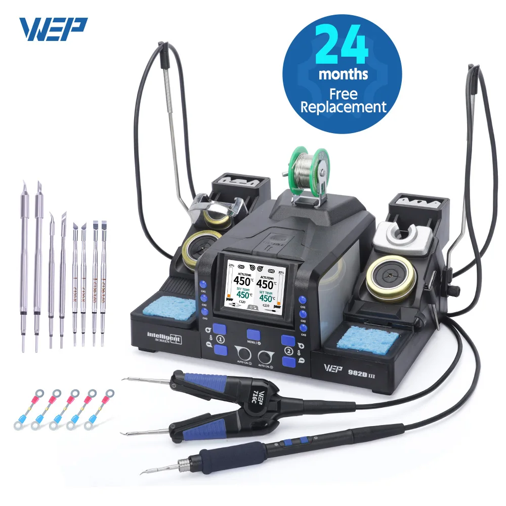WEP Precision Soldering Station Micro Desoldering Tweezers Station Dual Solder Iron Kit, Fast Heating in 2 Second, 24M Warranty
WEP Precision Soldering Station Micro Desoldering Tweezers Station Dual Solder Iron Kit, Fast Heating in 2 Second, 24M Warranty