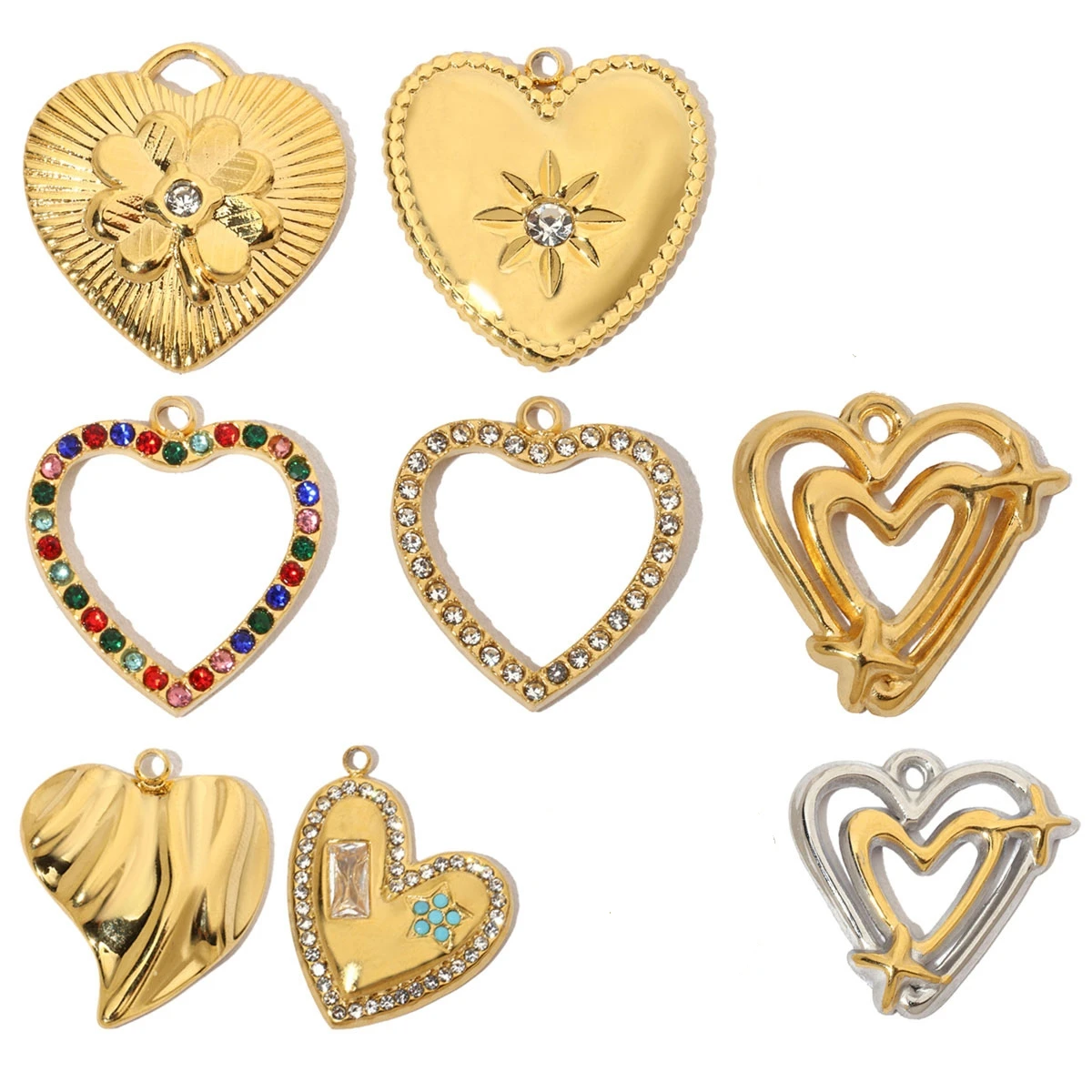 3Pcs/Lot Stainless Steel Hollow Love Heart Charms Zircon Pendants For DIY Making Necklace Jewelry Accessories Wholesale
3Pcs/Lot Stainless Steel Hollow Love Heart Charms Zircon Pendants For DIY Making Necklace Jewelry Accessories Wholesale