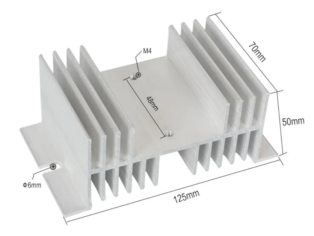 Single Phase Solid State Relay SSR Regulator Base Plate Aluminum M-type Heat Sink Dissipation Radiator Rail Mount For 40A-100A
Single Phase Solid State Relay SSR Regulator Base Plate Aluminum M-type Heat Sink Dissipation Radiator Rail Mount For 40A-100A