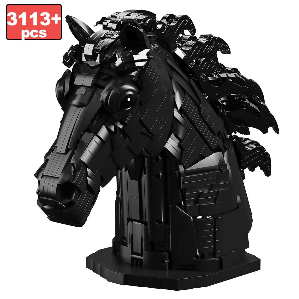 3113pcs City Black Horse Head Model Building Blocks MOC Creative Simulation Mechanical Animal Assemble Bricks Toys Kids DIY Gift
3113pcs City Black Horse Head Model Building Blocks MOC Creative Simulation Mechanical Animal Assemble Bricks Toys Kids DIY Gift