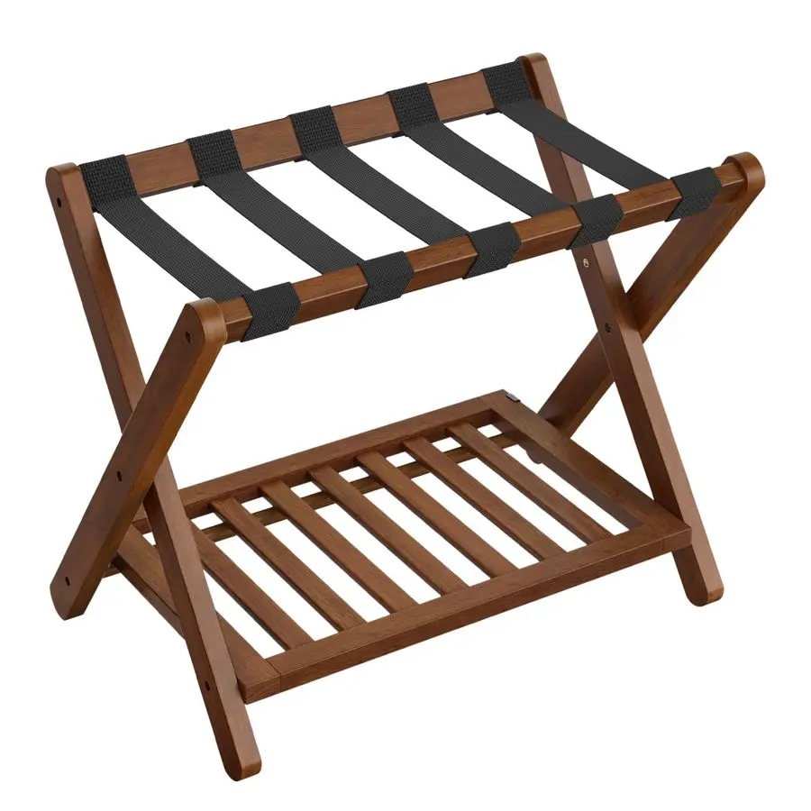Solid Wood Luggage Rack, No Assembly Required, Foldable Suitcase Stand, Luggage Holder, with Storage Shelf, for Guest Room, Hot
Solid Wood Luggage Rack, No Assembly Required, Foldable Suitcase Stand, Luggage Holder, with Storage Shelf, for Guest Room, Hot