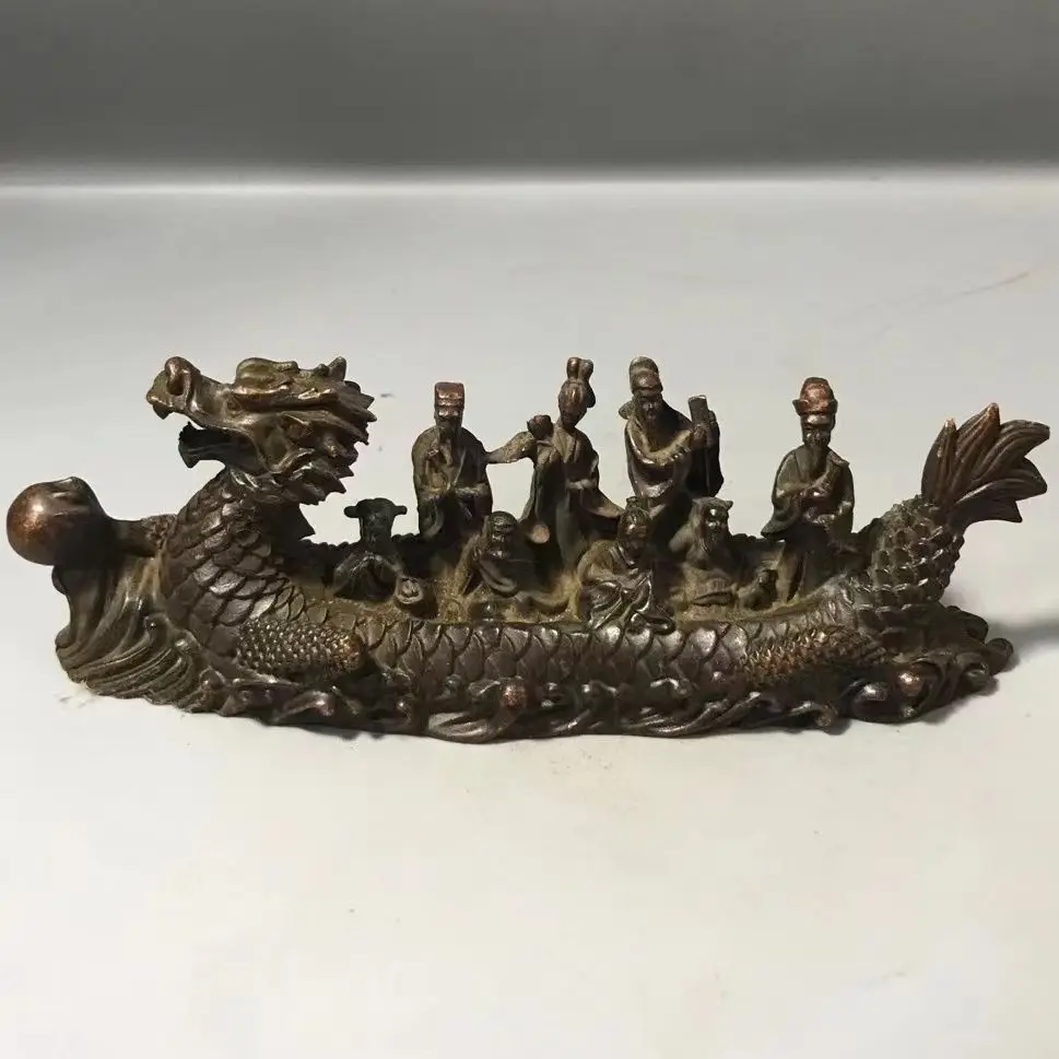 Antique Bronze Collection Eight Immortals Crossing the Sea Dragon Boat Ornament Eight Immortals Bronze Statue Each Showcase, Liv
Antique Bronze Collection Eight Immortals Crossing the Sea Dragon Boat Ornament Eight Immortals Bronze Statue Each Showcase, Liv