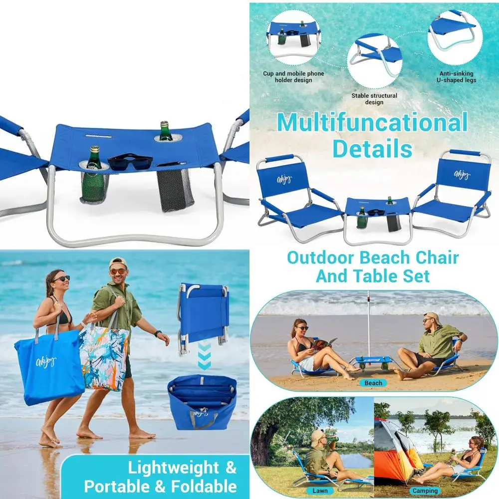 Compact Beach Chairs and Table Set for Adults - Lightweight Outdoor Furniture with Carry Bag, Ideal for Camping, Picnics, and Sp
Compact Beach Chairs and Table Set for Adults - Lightweight Outdoor Furniture with Carry Bag, Ideal for Camping, Picnics, and Sp