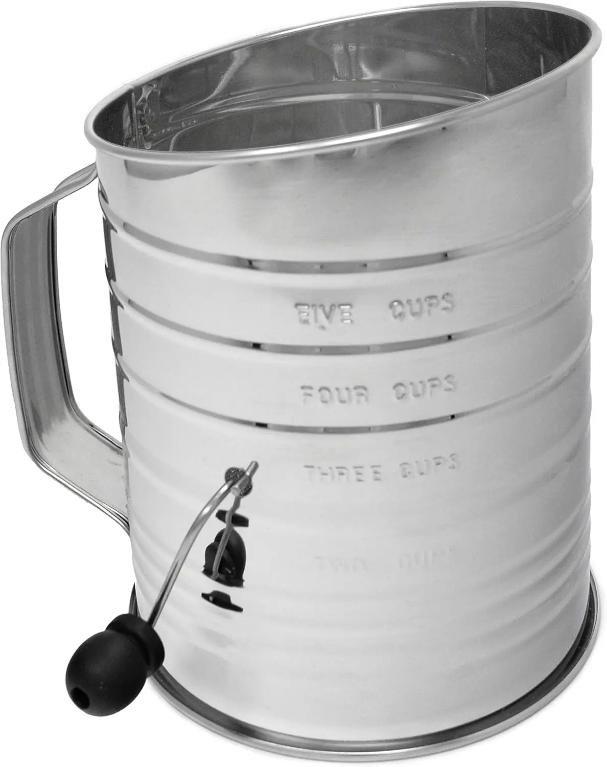 Stainless Steel Flour Sifter with Crank Handle 5 Cup Capacity for Baking
Stainless Steel Flour Sifter with Crank Handle 5 Cup Capacity for Baking