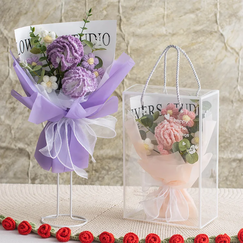 Hand-crocheted Carnation Rose Tulip Finished Woven Wool Flower Imitation Flower Rose Gift Box Mother's Day Bouquet Gift Pet Box
Hand-crocheted Carnation Rose Tulip Finished Woven Wool Flower Imitation Flower Rose Gift Box Mother's Day Bouquet Gift Pet Box