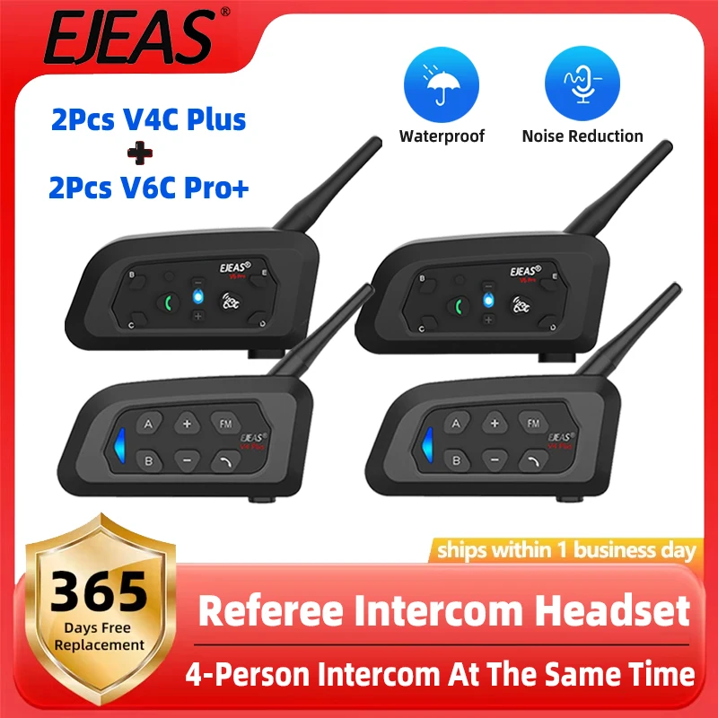 EJEAS V4C PLUSx2 +V6C PROx2 Football Referee Intercom Headset 4 User Group Talking 1200M Noise Reduction Bluetooth 5.1 HD Sound
EJEAS V4C PLUSx2 +V6C PROx2 Football Referee Intercom Headset 4 User Group Talking 1200M Noise Reduction Bluetooth 5.1 HD Sound