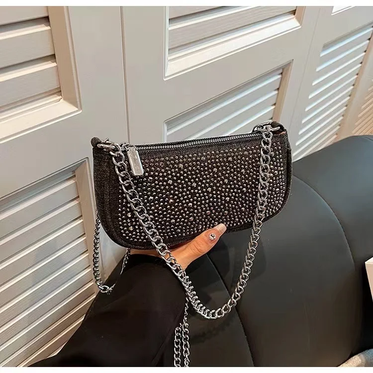Women's New Fashion Versatile Chain Single Shoulder Crossbody Bag Solid Sequin Denim Handbags Female Commuting Card Pack
Women's New Fashion Versatile Chain Single Shoulder Crossbody Bag Solid Sequin Denim Handbags Female Commuting Card Pack