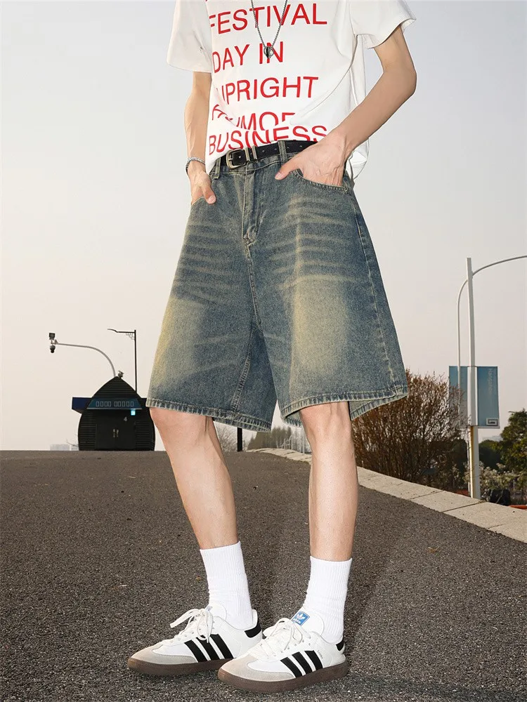 Retro Distressed Wide Leg Five-Point Men's Jeans Trendy American Streetwear Loose Straight Tube Mid-Pants Short Shorts
Retro Distressed Wide Leg Five-Point Men's Jeans Trendy American Streetwear Loose Straight Tube Mid-Pants Short Shorts