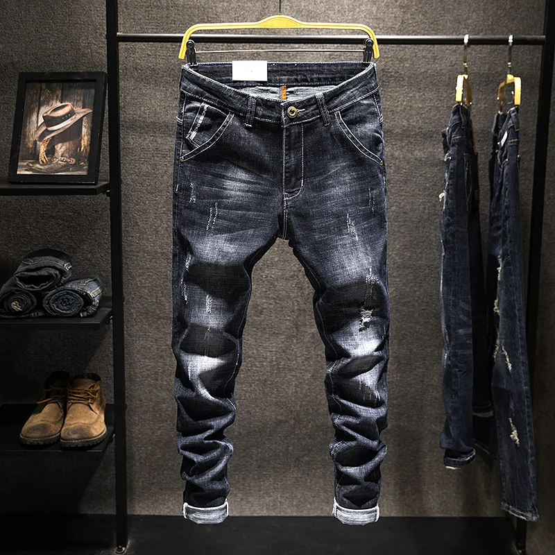 New spring and summer models Men's black stretch jeans Slim stretch street casual men's jeans trousers
New spring and summer models Men's black stretch jeans Slim stretch street casual men's jeans trousers