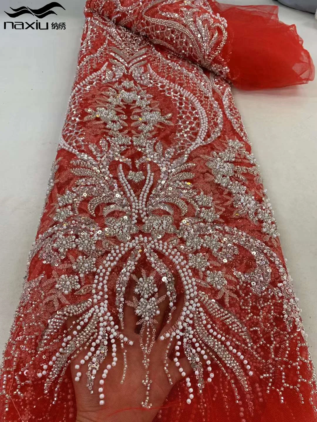 Madison 2024 African Lace Fabric, Luxury French Sequins, Mesh Lace Fabric, High-end Handmade Beaded for Wedding Dress, Latest
Madison 2024 African Lace Fabric, Luxury French Sequins, Mesh Lace Fabric, High-end Handmade Beaded for Wedding Dress, Latest