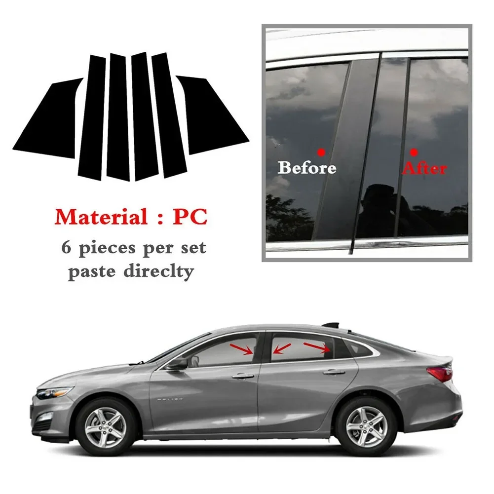 6X Car Door Window B/C Pillar Post Piano Trim - Left/Right Black Piano Cover Fit For Chevrolet Malibu 2016-2021
6X Car Door Window B/C Pillar Post Piano Trim - Left/Right Black Piano Cover Fit For Chevrolet Malibu 2016-2021