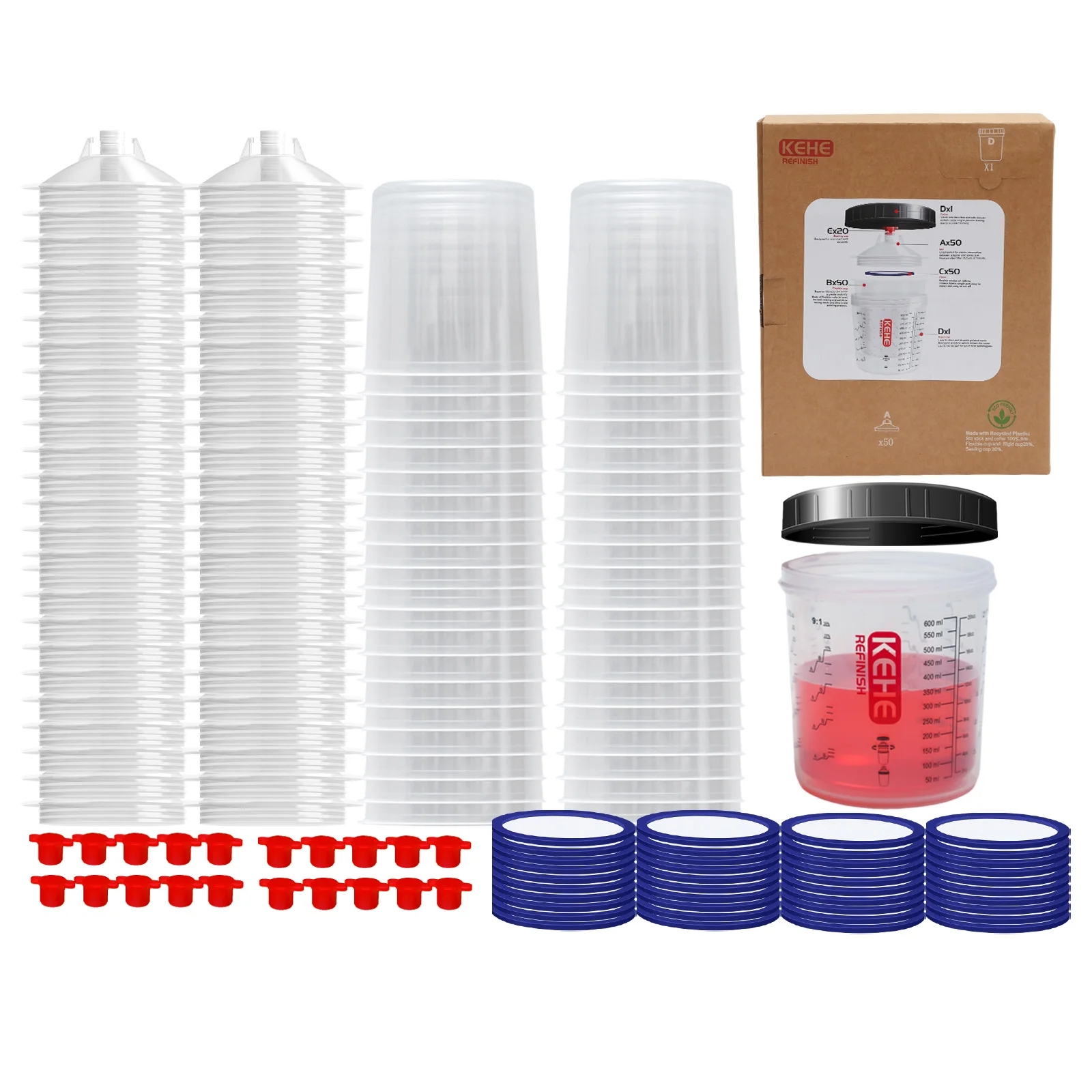 Disposable Paint Cups for Airbrush Spray Guns with Filter, 50-Piece Set of 600ml Paint Mixing Cups, Hangable Type H/O Quick Cup
Disposable Paint Cups for Airbrush Spray Guns with Filter, 50-Piece Set of 600ml Paint Mixing Cups, Hangable Type H/O Quick Cup