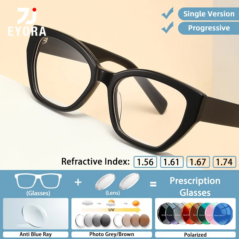 EYORA Fashion Acetate Cat Eye Durable Reading Glasses Myopia Eyewear Hyperopia Anti Blue Ray Progressive Photochromic Eyewear
EYORA Fashion Acetate Cat Eye Durable Reading Glasses Myopia Eyewear Hyperopia Anti Blue Ray Progressive Photochromic Eyewear