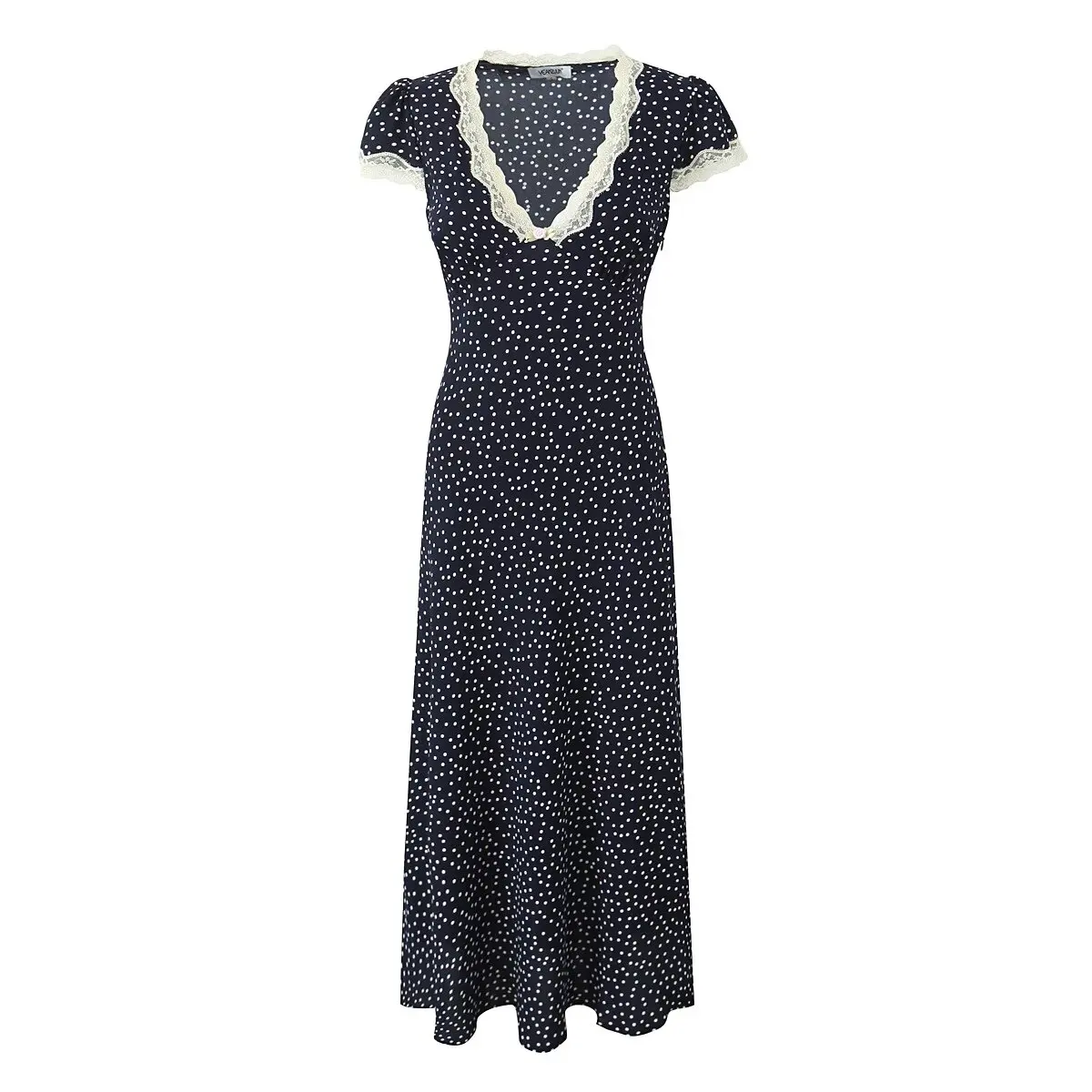 French Style Lace Trim V-Neck Short Sleeve Print Dress Sexy Bodice Beach Long Skirt High Waist Spring Summer Women's Dress
French Style Lace Trim V-Neck Short Sleeve Print Dress Sexy Bodice Beach Long Skirt High Waist Spring Summer Women's Dress