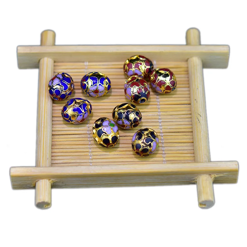 10pcs Multicolor Fine Cloisonne Enamel Oval Gold Beads for Jewelry Making Accessories Traditional Handcrafts Copper tire Part
10pcs Multicolor Fine Cloisonne Enamel Oval Gold Beads for Jewelry Making Accessories Traditional Handcrafts Copper tire Part