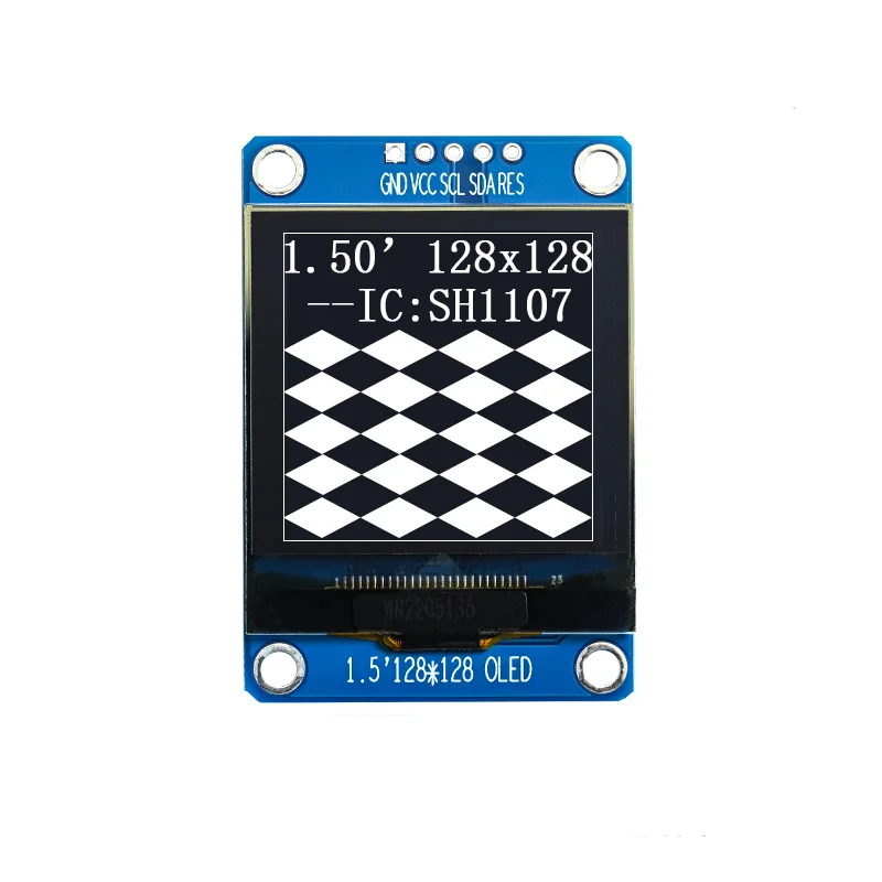 1.5 inch OLED Display Module 128*128 Resolution High Brightness SH1107 Driver IIC Interface 5Pin White Light 
1.5 inch OLED Display Module 128*128 Resolution High Brightness SH1107 Driver IIC Interface 5Pin White Light