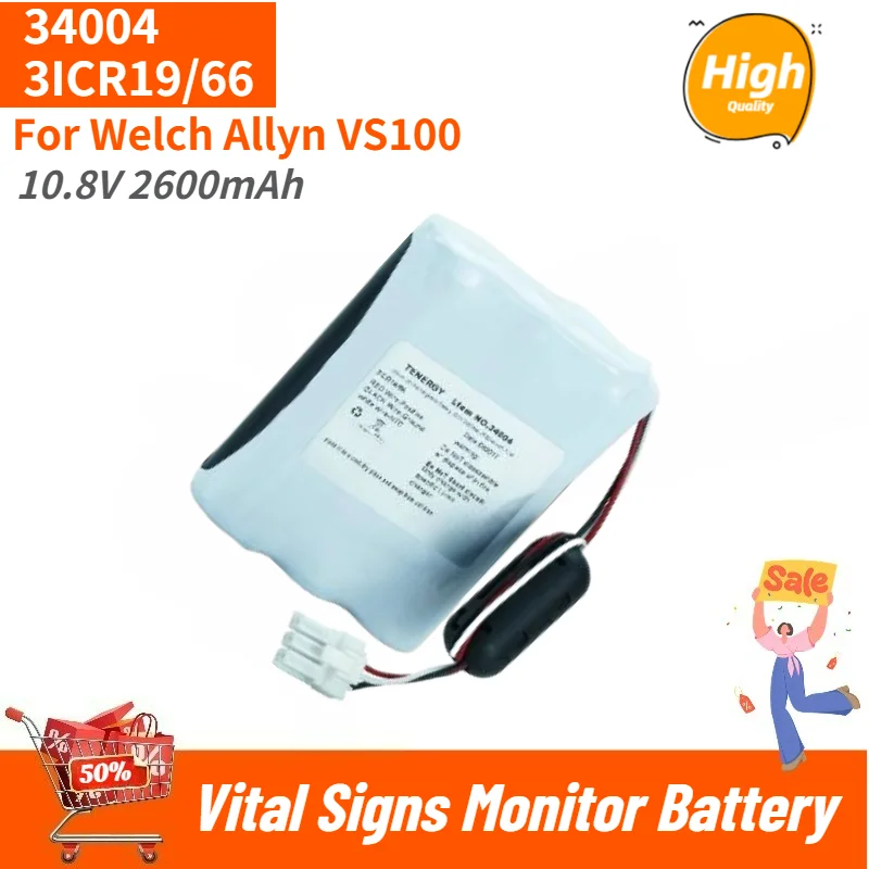 Brand New 10.8V 2600mAh High Quality 34004 3ICR19/66 Battery for Welch Allyn VS100 Vital Signs Monitor Replacement Battery
Brand New 10.8V 2600mAh High Quality 34004 3ICR19/66 Battery for Welch Allyn VS100 Vital Signs Monitor Replacement Battery