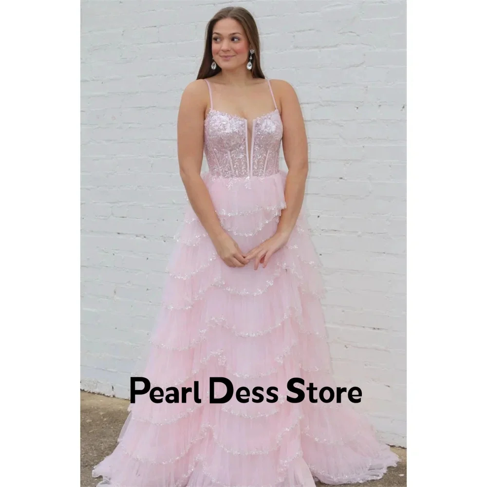 Layered ruffle edge sheer ball dress 2024 thin shoulder strap high side slit sleeveless Vestido De Festa evening dress
Layered ruffle edge sheer ball dress 2024 thin shoulder strap high side slit sleeveless Vestido De Festa evening dress