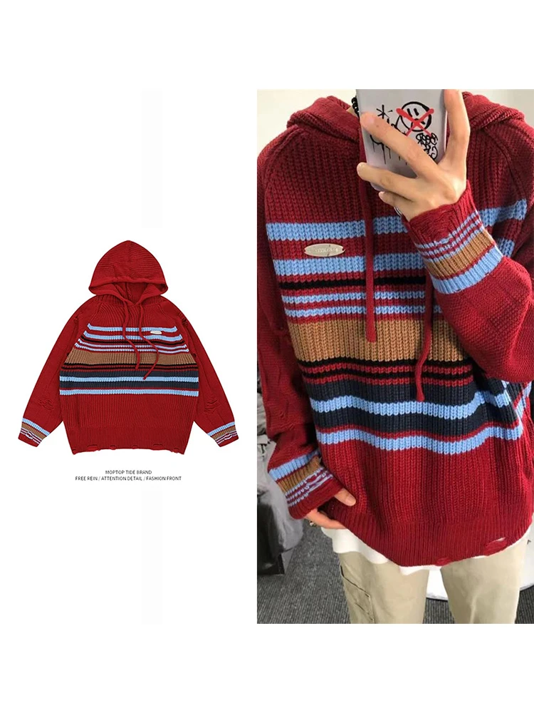 Loose Fit Dopane College Sle Striped Hoodie Men's Autumn Knitted Sweater Color Blo Casual Youth Faion round Ne Lon...
Loose Fit Dopane College Sle Striped Hoodie Men's Autumn Knitted Sweater Color Blo Casual Youth Faion round Ne Lon...