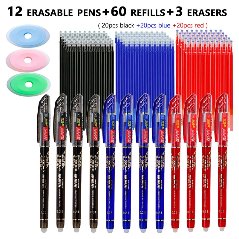 75pcs/set 0.5mm Erasable Gel Pen Friction Vanishing Magic Pen 3-color Gel Pen - Blue/Black/Red Writing Office Supplies School 
75pcs/set 0.5mm Erasable Gel Pen Friction Vanishing Magic Pen 3-color Gel Pen - Blue/Black/Red Writing Office Supplies School