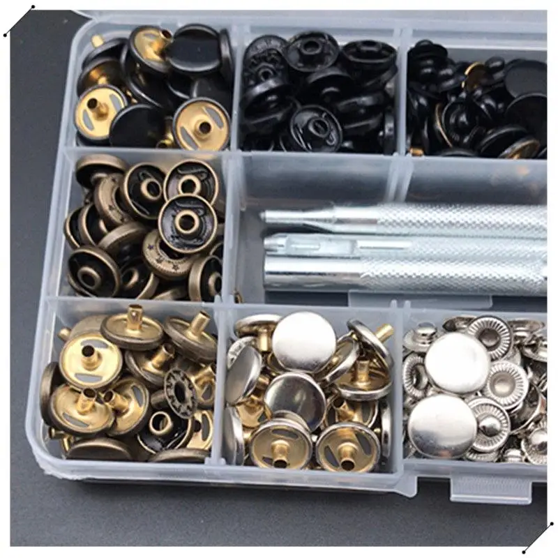 120 Sets Snap Fastener Tool Kit, Metal Snaps Button Leathercraft Rivets Press Studs, 12.5Mm Leather Snap Fastener Tools Kit Doub
120 Sets Snap Fastener Tool Kit, Metal Snaps Button Leathercraft Rivets Press Studs, 12.5Mm Leather Snap Fastener Tools Kit Doub