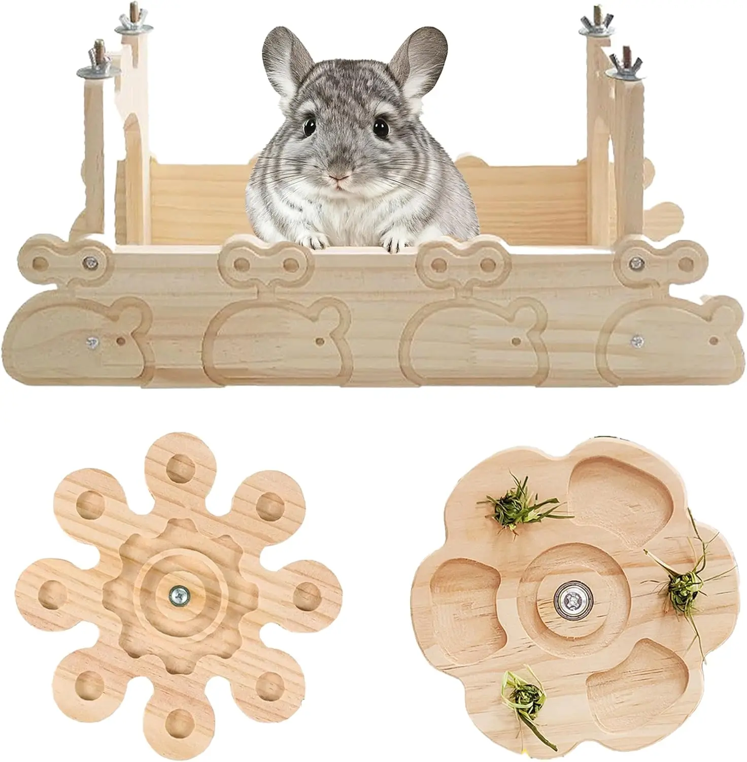 Natural Wood Chinchilla Hammock & Chew Toys Set - 2 Hanging Silent 360° Swivel Chew Toys for Cage, Space-Saving for Chinchillas,
Natural Wood Chinchilla Hammock & Chew Toys Set - 2 Hanging Silent 360° Swivel Chew Toys for Cage, Space-Saving for Chinchillas,